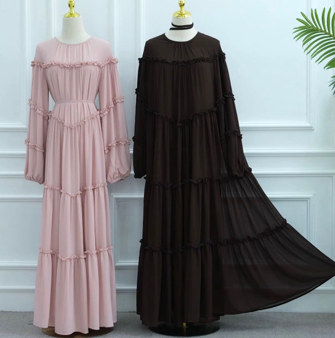 Women’s Fully Lined Chiffon Ruffle Dress