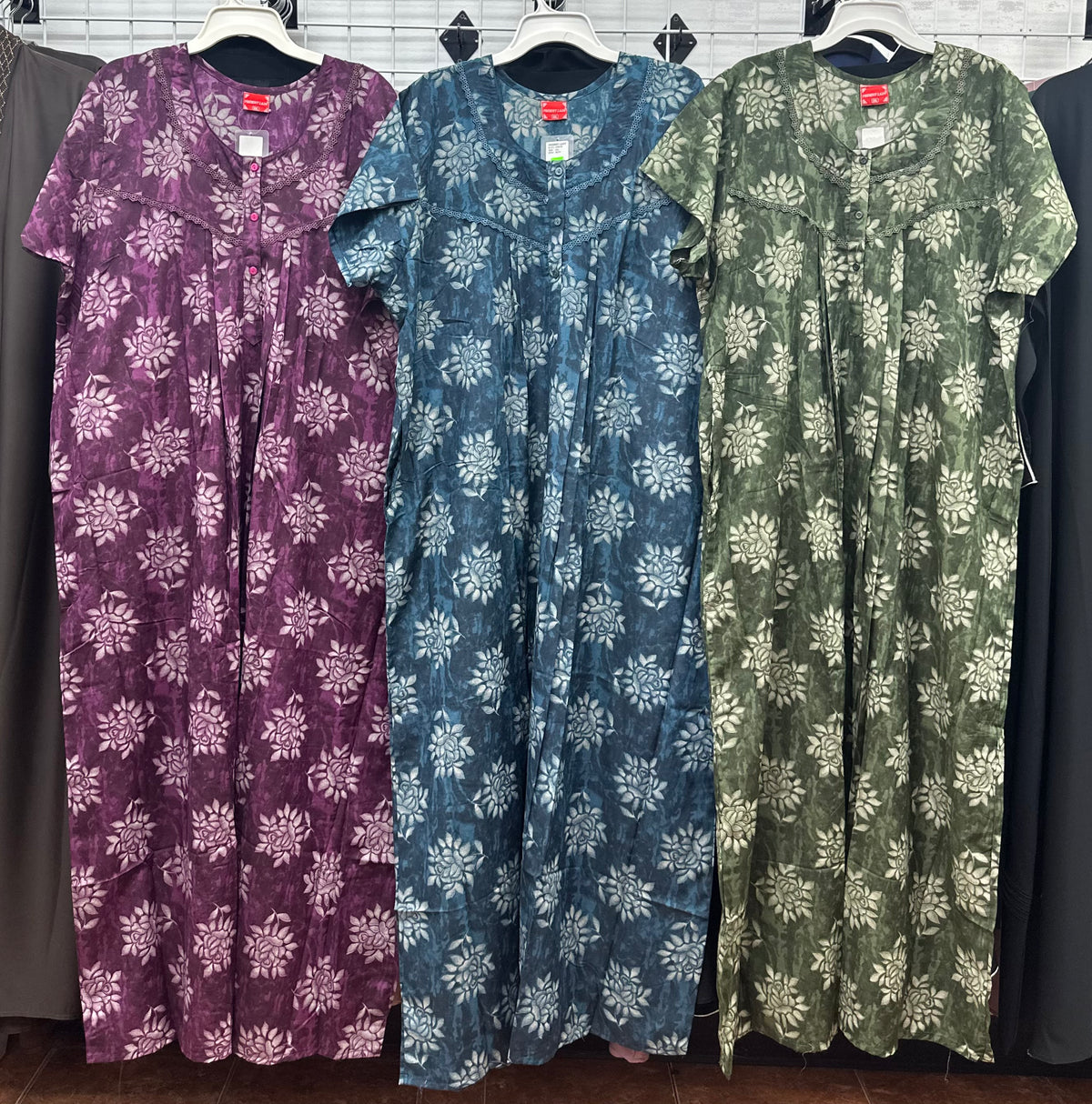 Cotton Blend Short Sleeve Maxi Nightgown