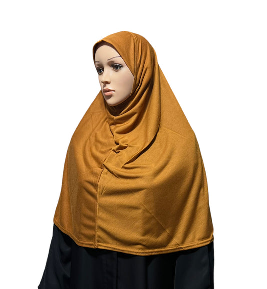 Cotton-Blend XL Amira Hijab - Honey