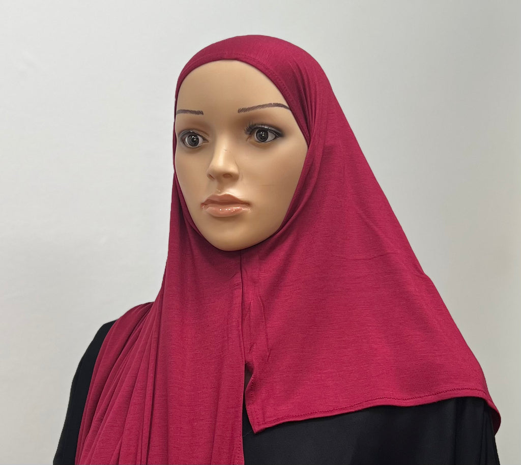 Large Instant Jersey Hijab - Maroon