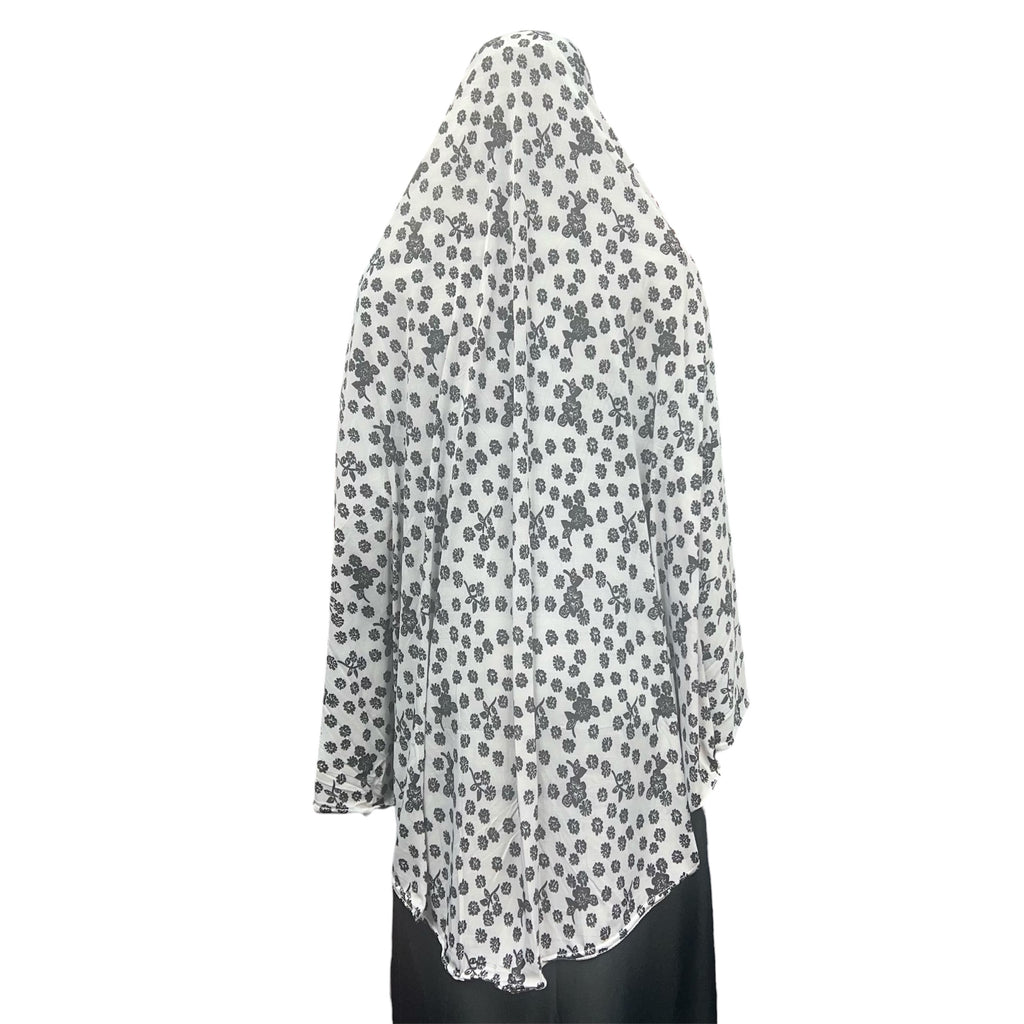 XL Women’s Printed Prayer Hijab - White Floral