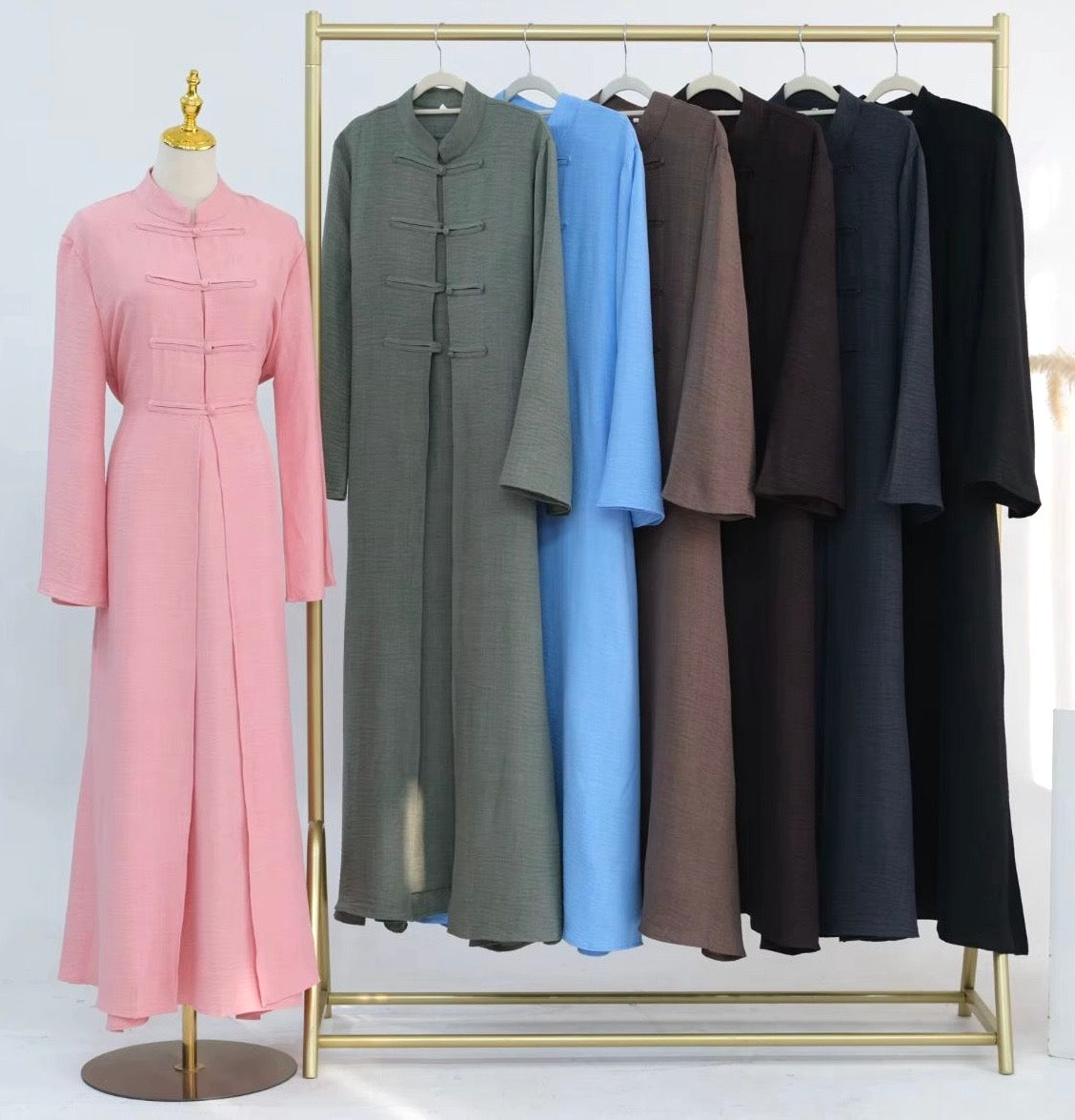 Women’s 2 Piece Button Up Abaya Set