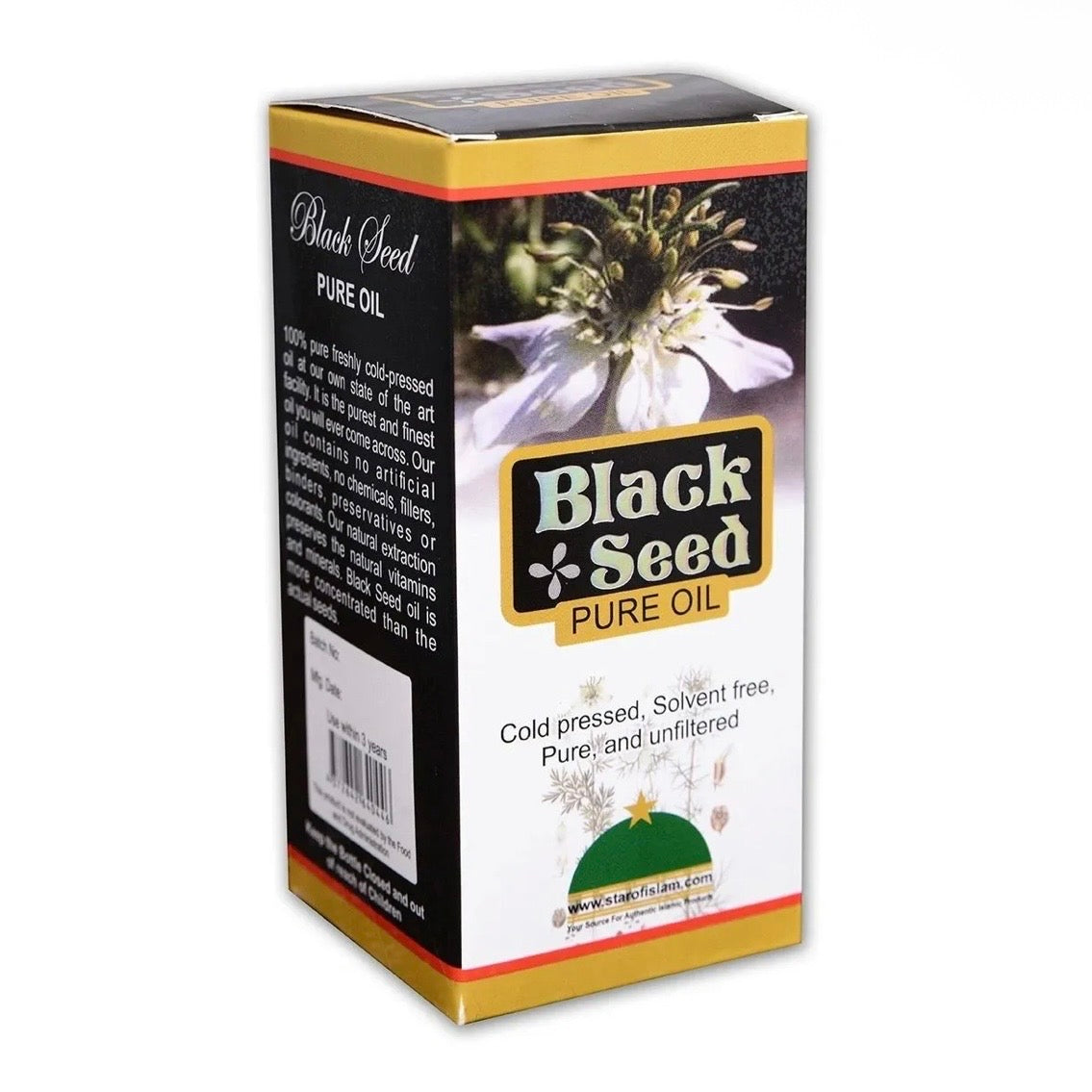 Black Seed Pure Oil Cold Pressed Solvent Free Pure and Unfiltered - 4 oz