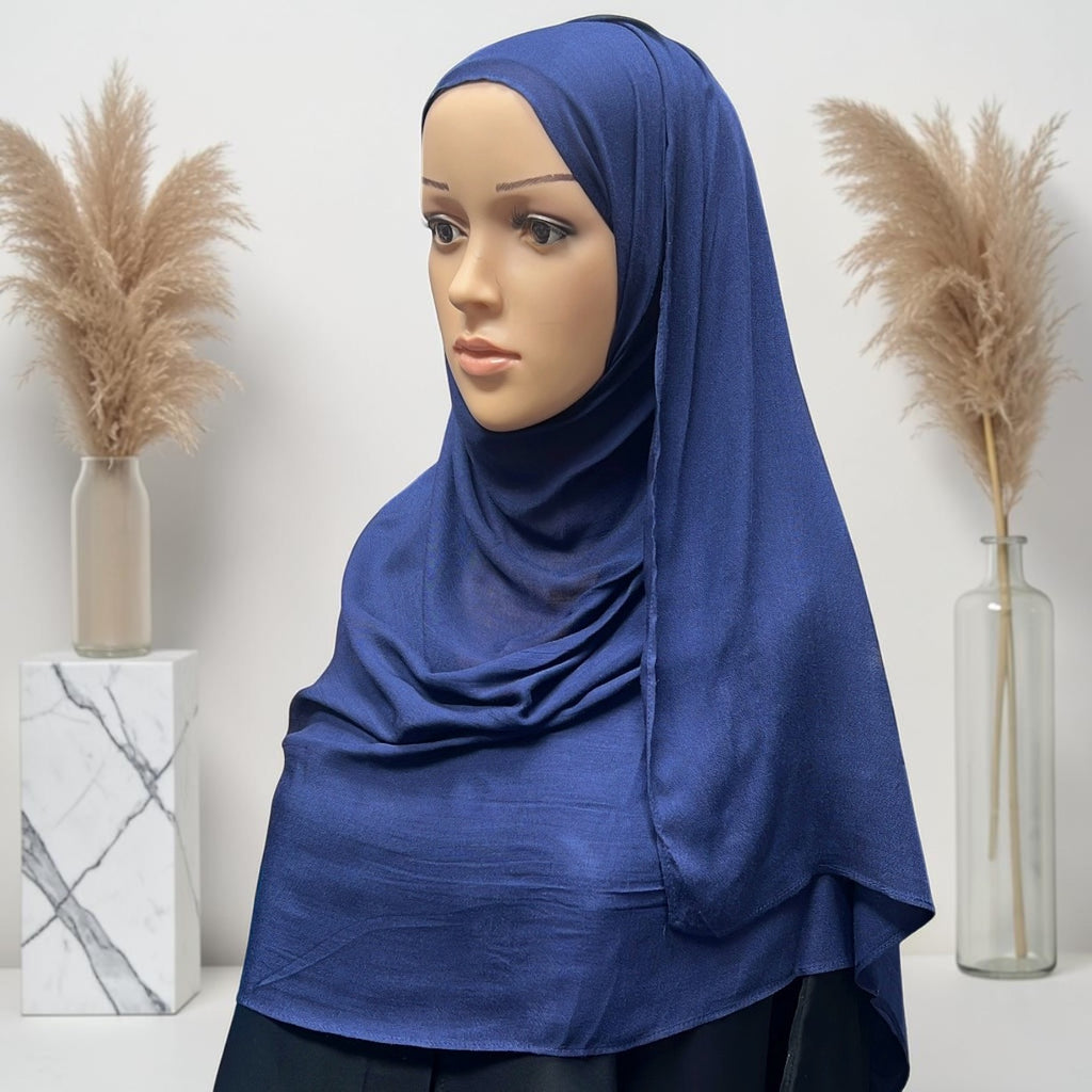 Navy Blue Standard Modal Hijab – Soft Non-Slip Muslim Hijab Scarf | All-Day Comfort