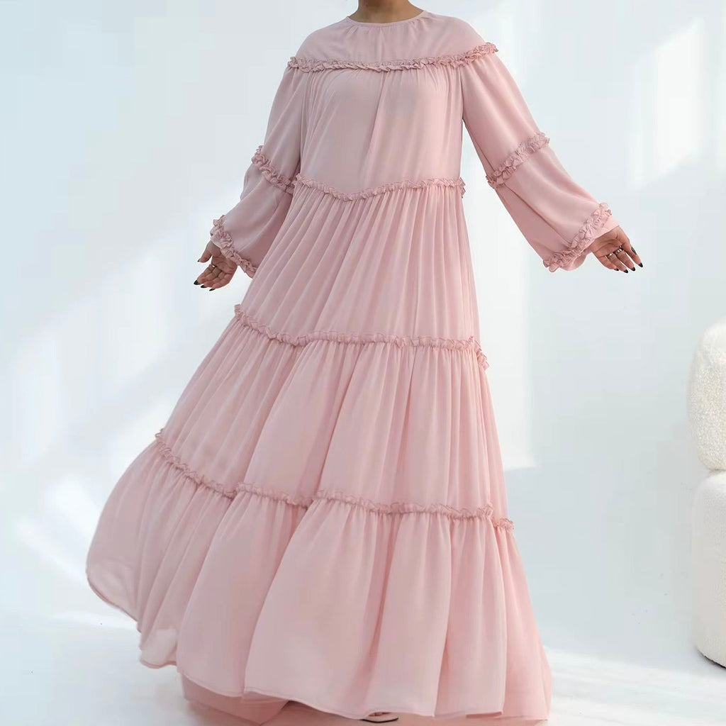 Women’s Fully Lined Chiffon Ruffle Dress