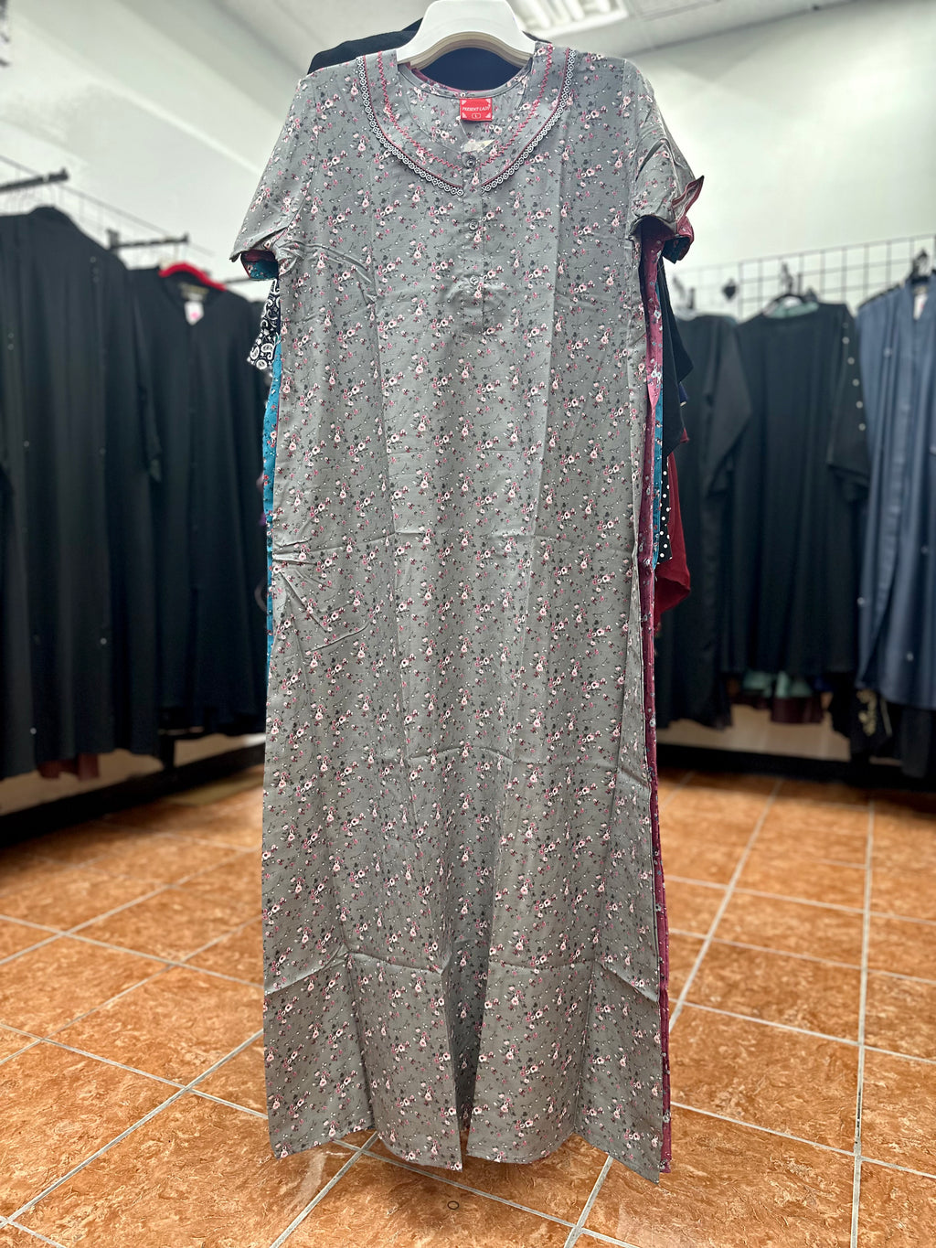 Cotton Blend Short Sleeve Maxi Nightgown