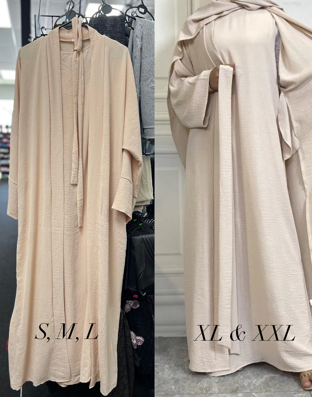 2 pc Crinkle Abaya Set