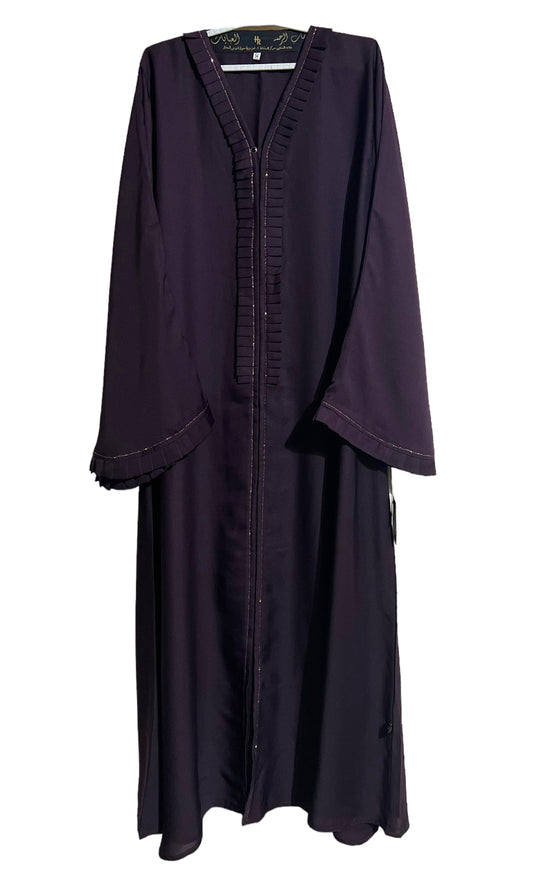 Pleated Abaya - Purple
