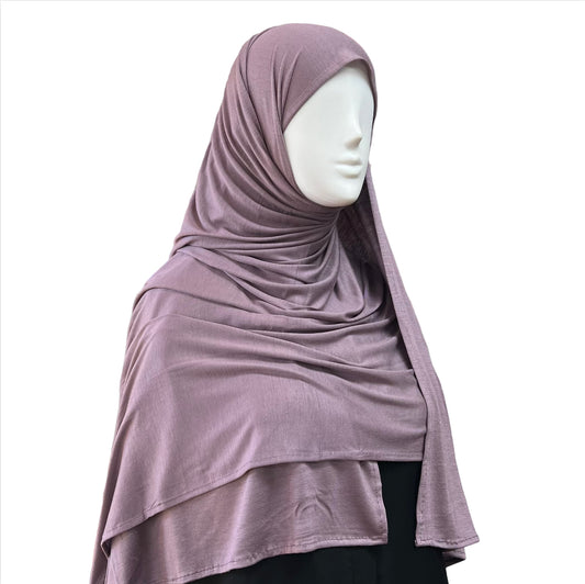 Thin Large Jersey Hijab - Mauve