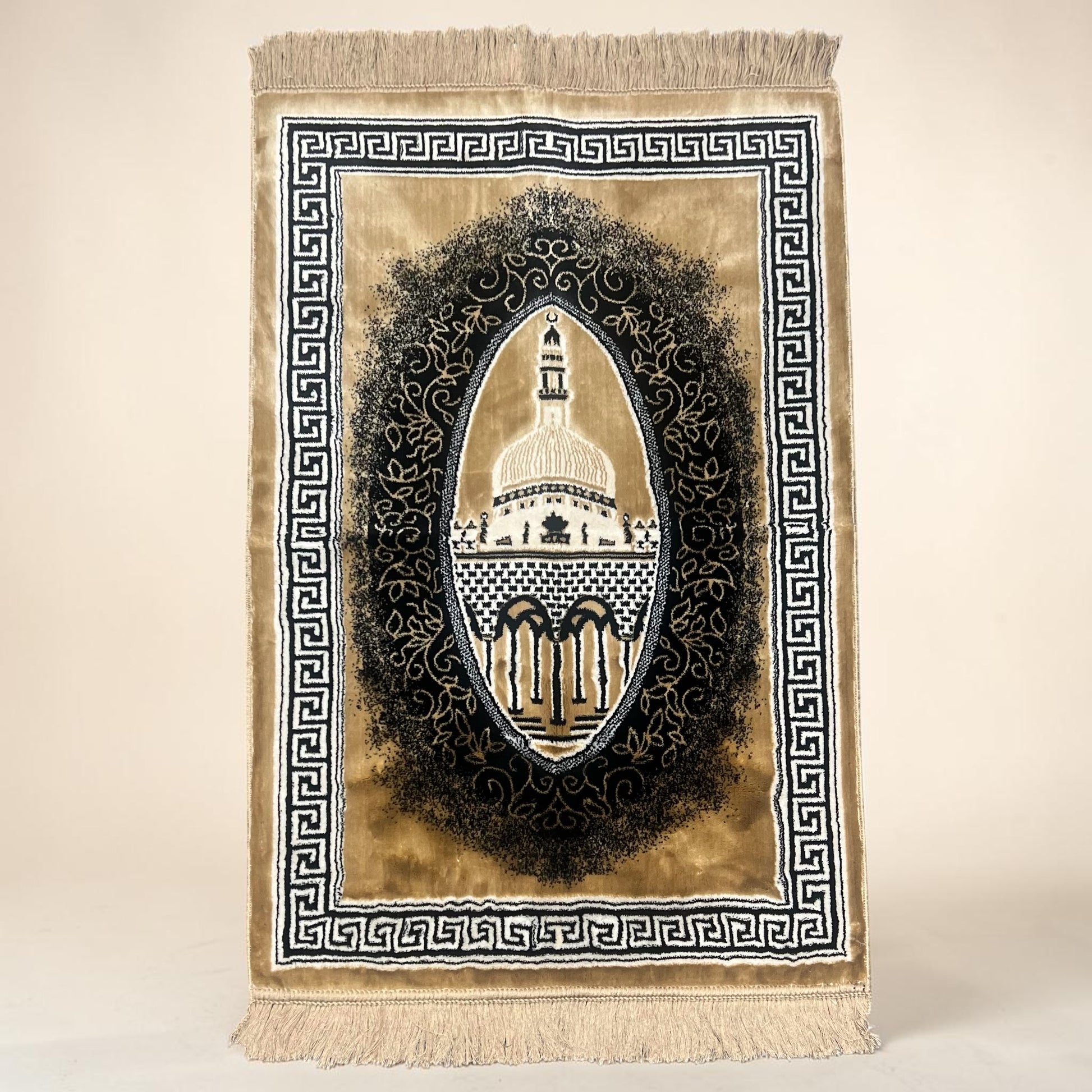 Elise Single Person Prayer Rug - Beige | Soft Luxurious Janamaz