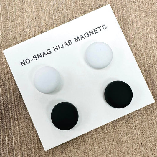 4 Pair Hijab Magnets - Black & White