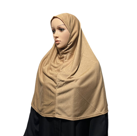 Cotton-Blend XL Amira Hijab - Fawn