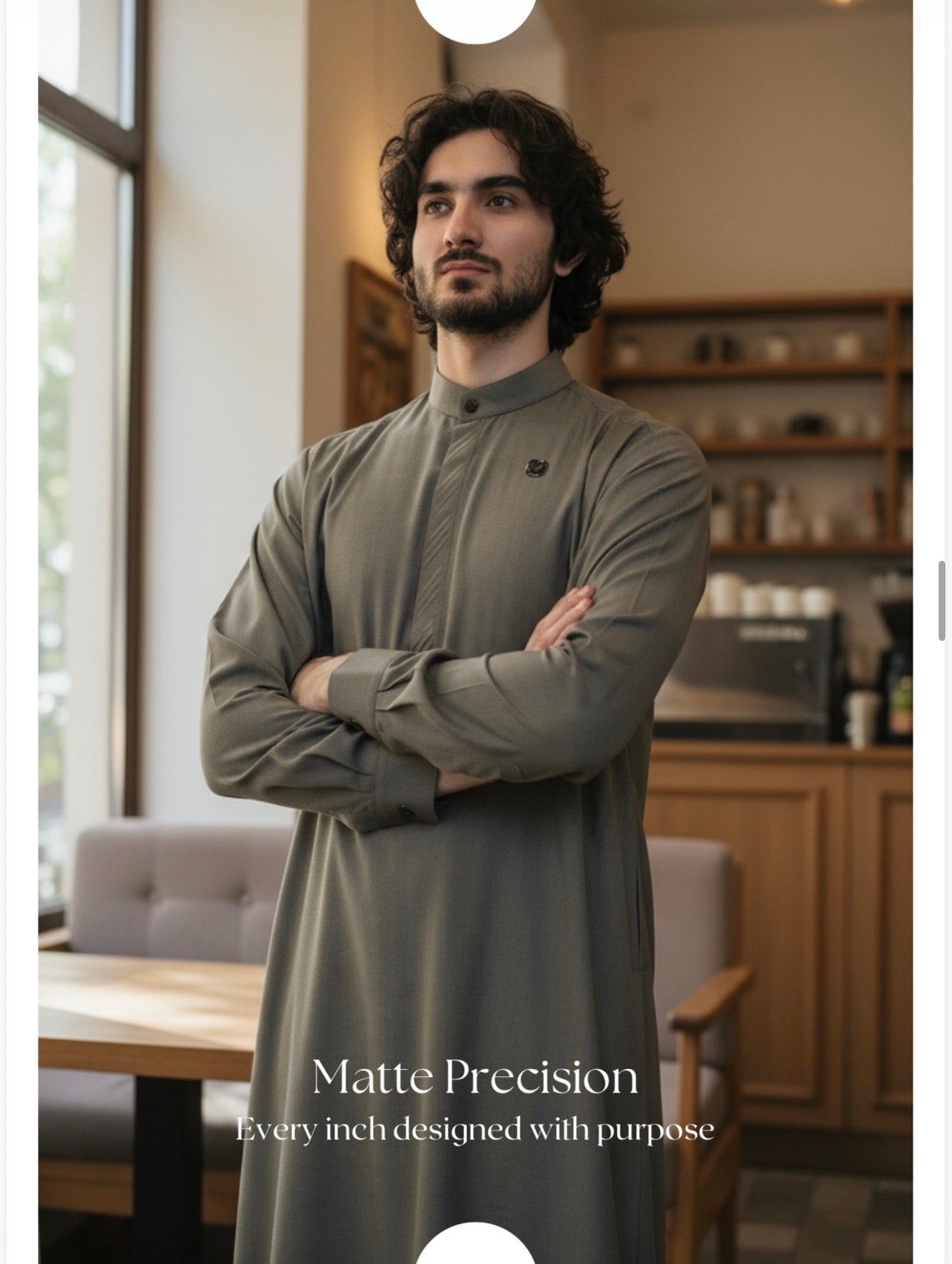 Mens Luxury Thobe LAWUNG - Emerald Ash