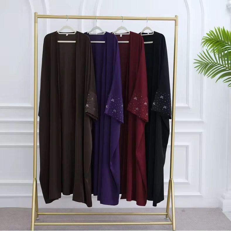 Women’s Bow Design Butterfly Open Abaya - 4 colors
