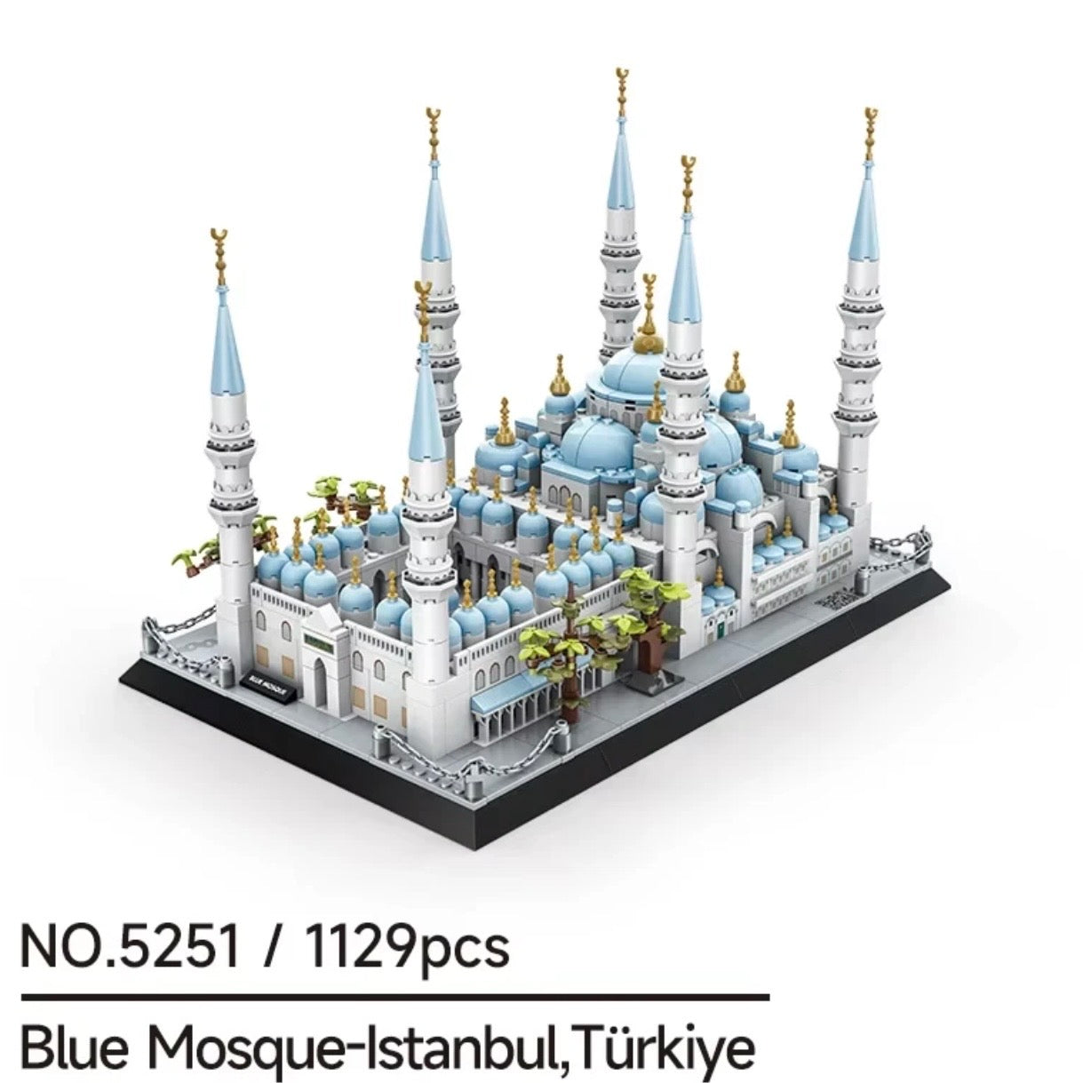 Blue Mosque Building Block Turkey Istanbul Famous Architecture - 1129 pcs