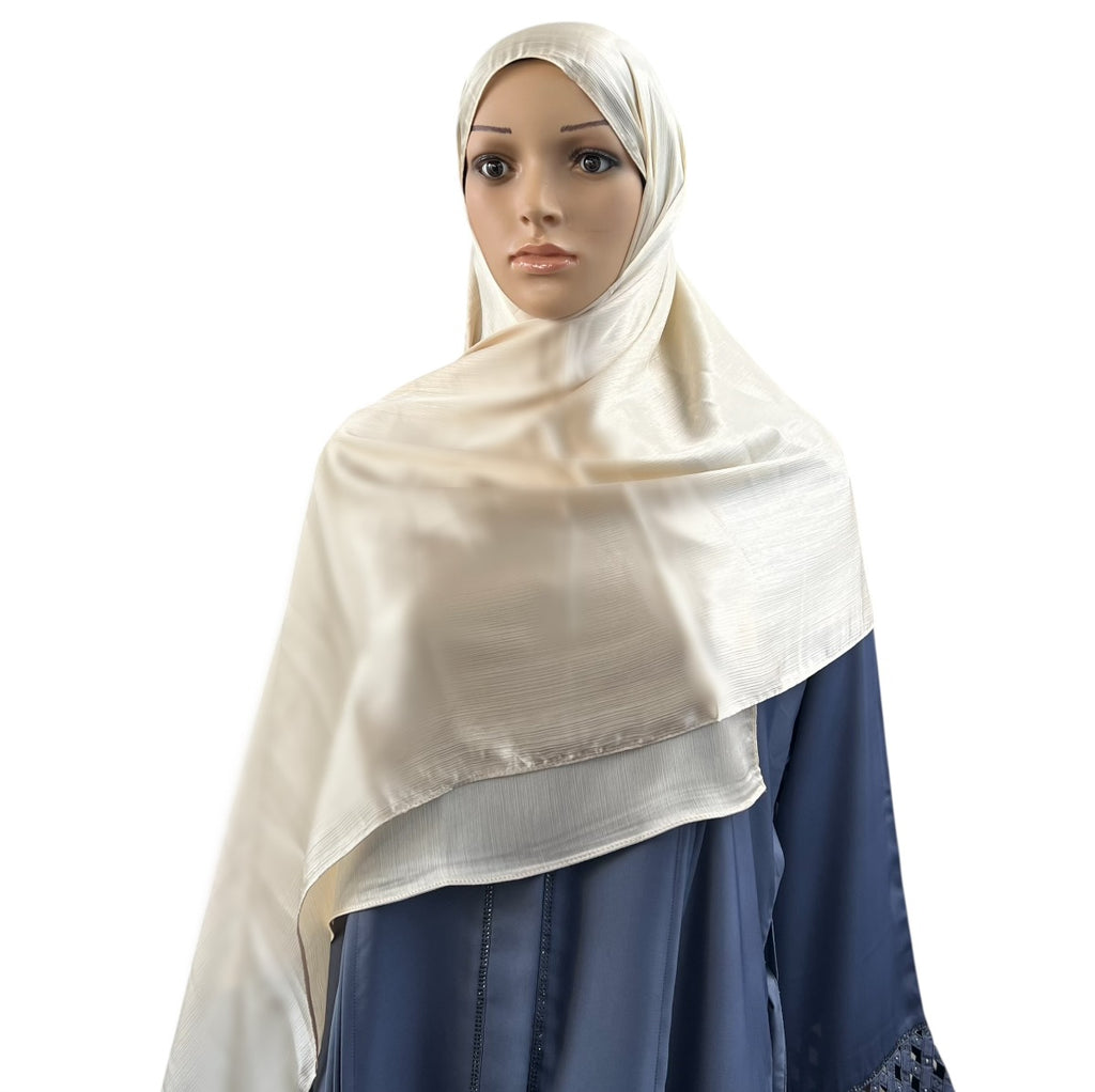 Crinkle Silk Hijab - Pearl