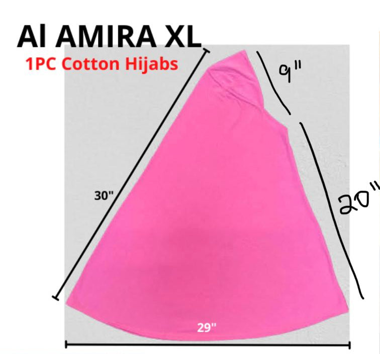 100% Cotton XL Amira Hijab - Black