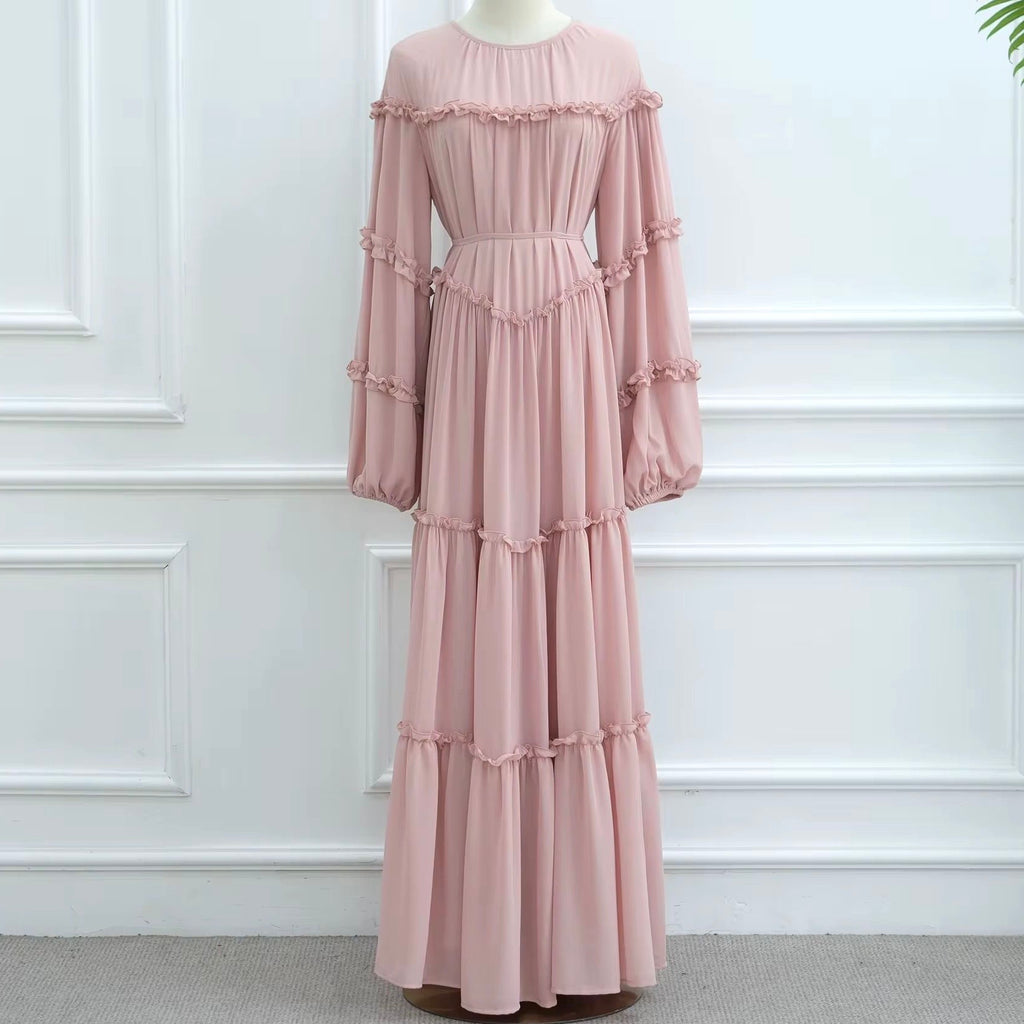 Women’s Fully Lined Chiffon Ruffle Dress