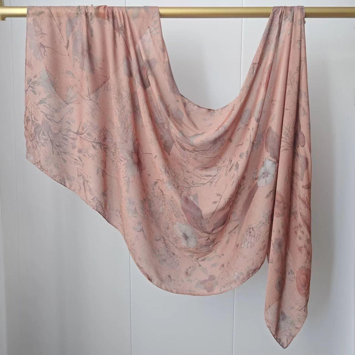 Printed Modal Hijab –  Pink Swan | Premium Modal | Soft Non-Slip Modest Hijab