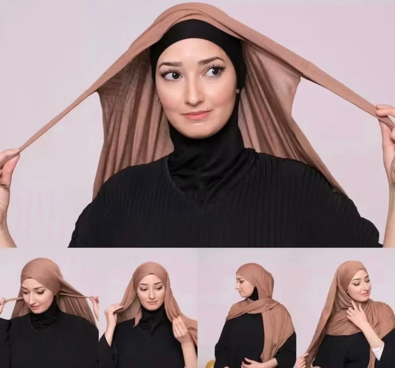 Criss Cross Jersey Hijab - Beige