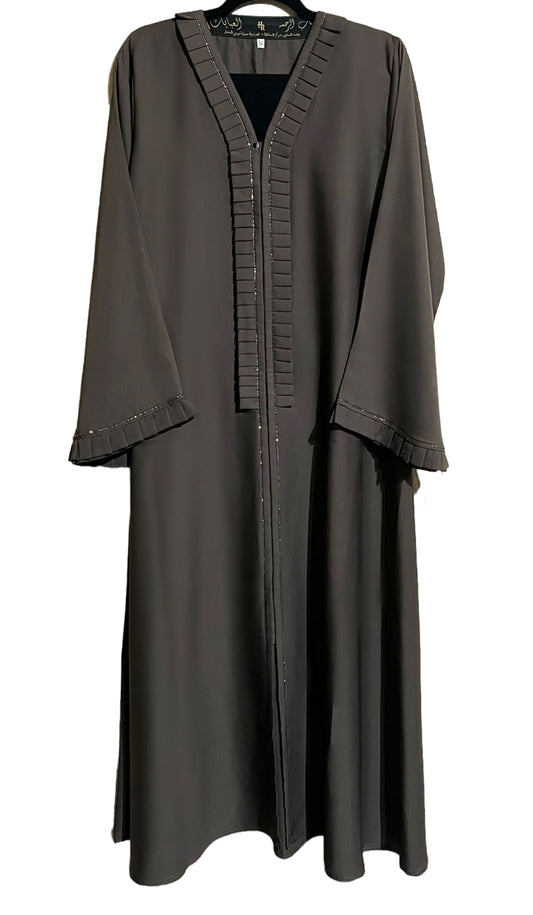 Pleated Abaya - Sepia
