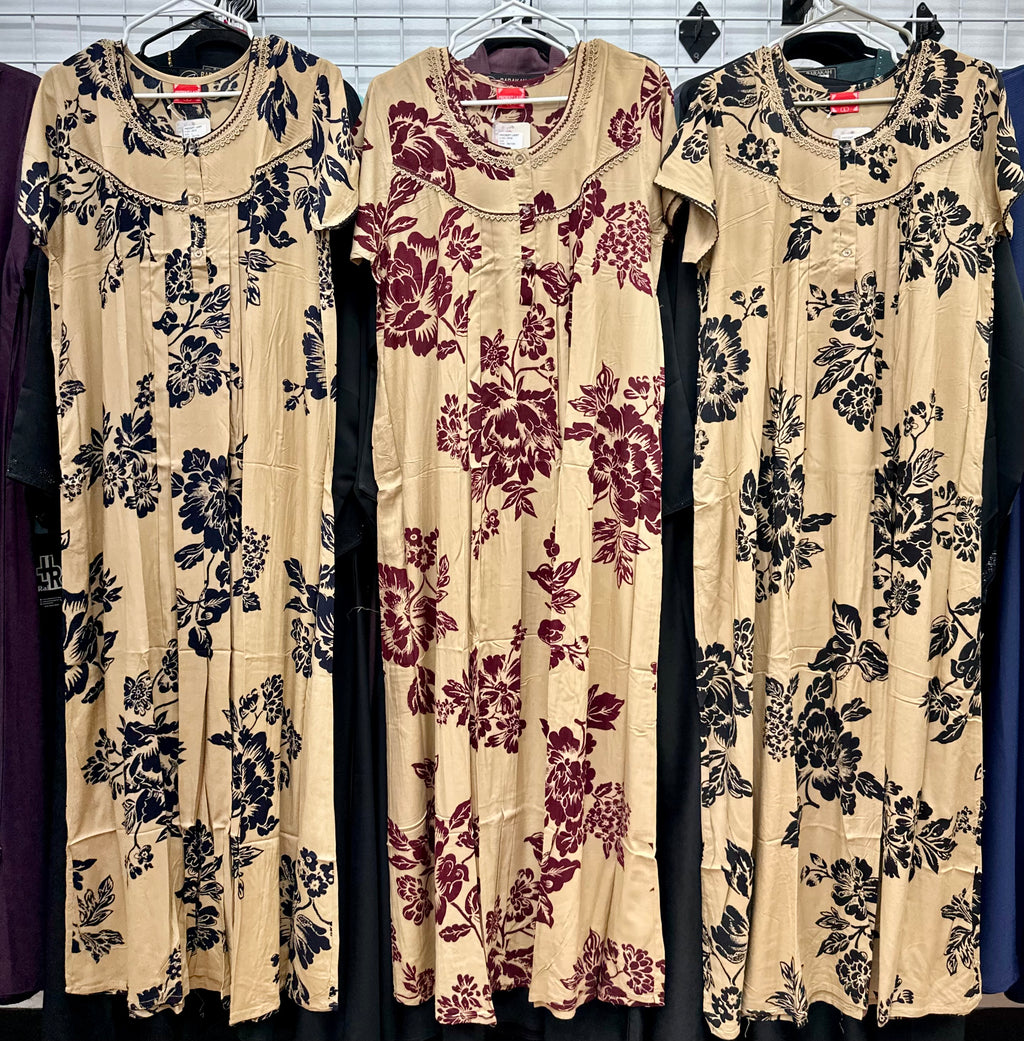 Rayon Short Sleeve Maxi Nightgown