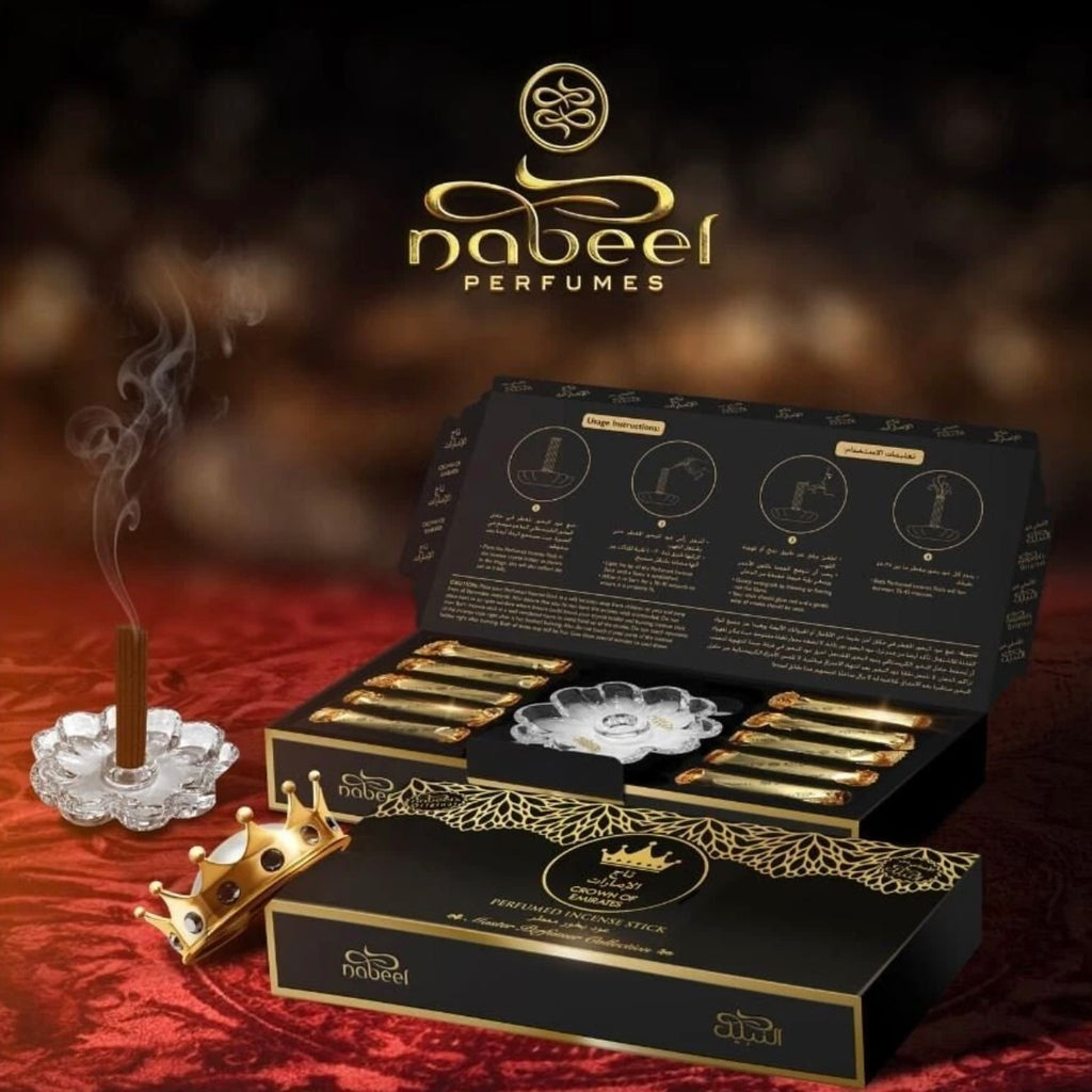 Crown of Emirates Nabeel Perfumed Incense Stick 10 Piece Bakhour Oud Gift Set