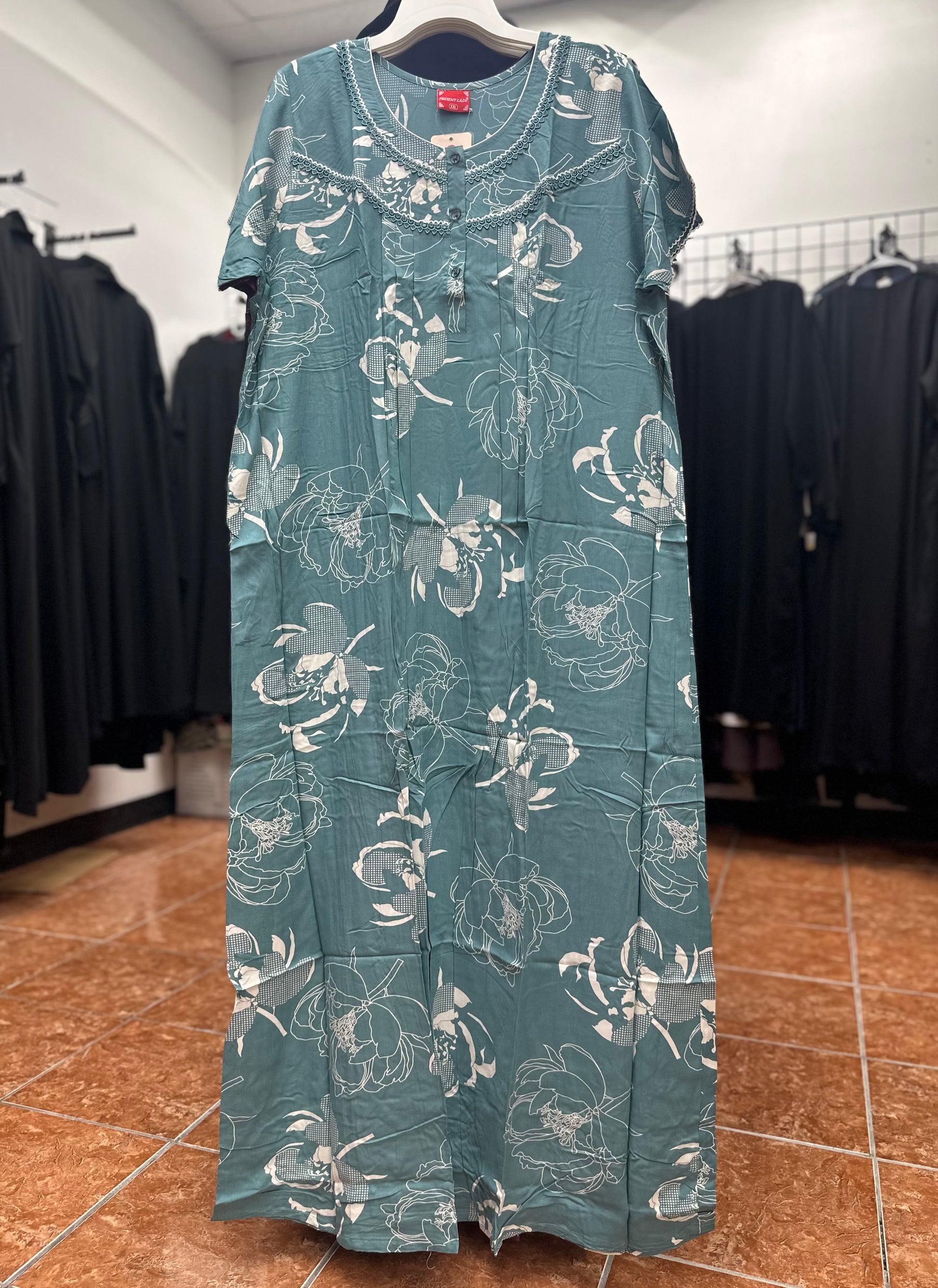 Rayon Short Sleeve Maxi Nightgown