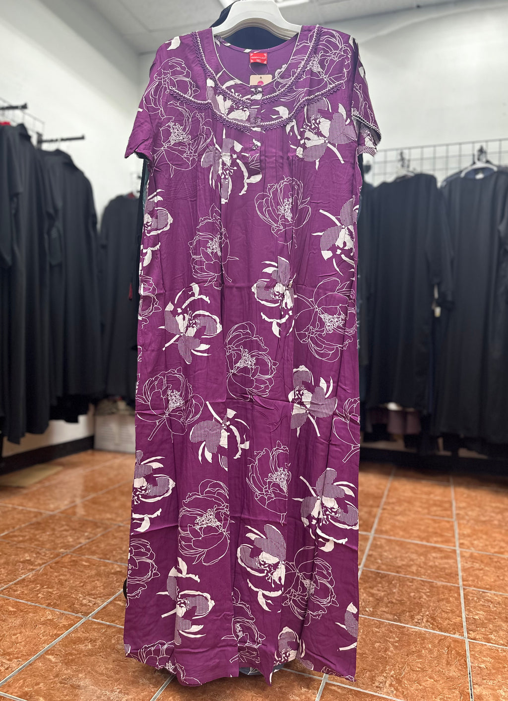 Rayon Short Sleeve Maxi Nightgown