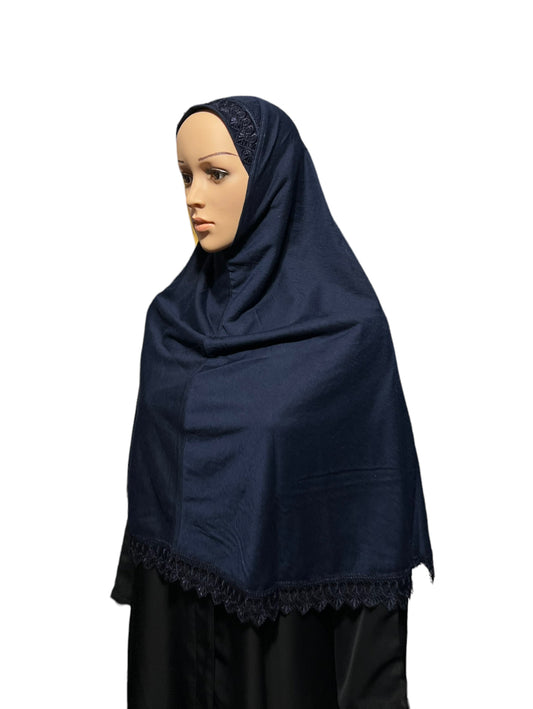 100% Cotton XL Amira Hijab - Navy Blue