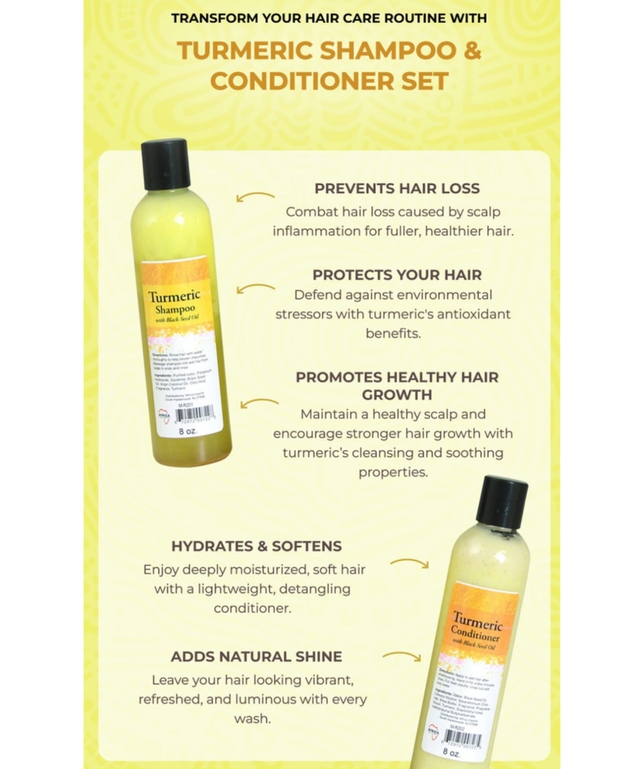 Scalp-Protecting Turmeric Shampoo & Conditioner Set