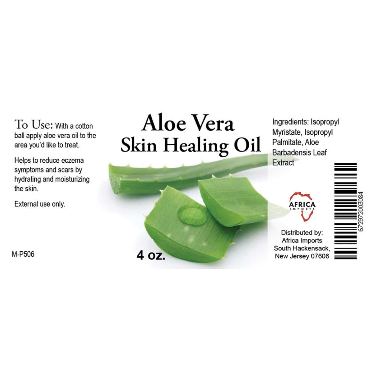 Moisturizing Aloe Vera Skin Healing Oil - 4 oz