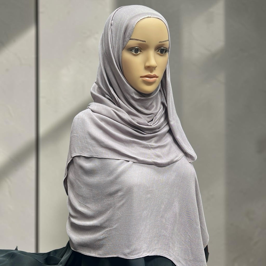 Ash Gray Standard Modal Hijab – Soft Non-Slip Muslim Hijab Scarf | All-Day Comfort