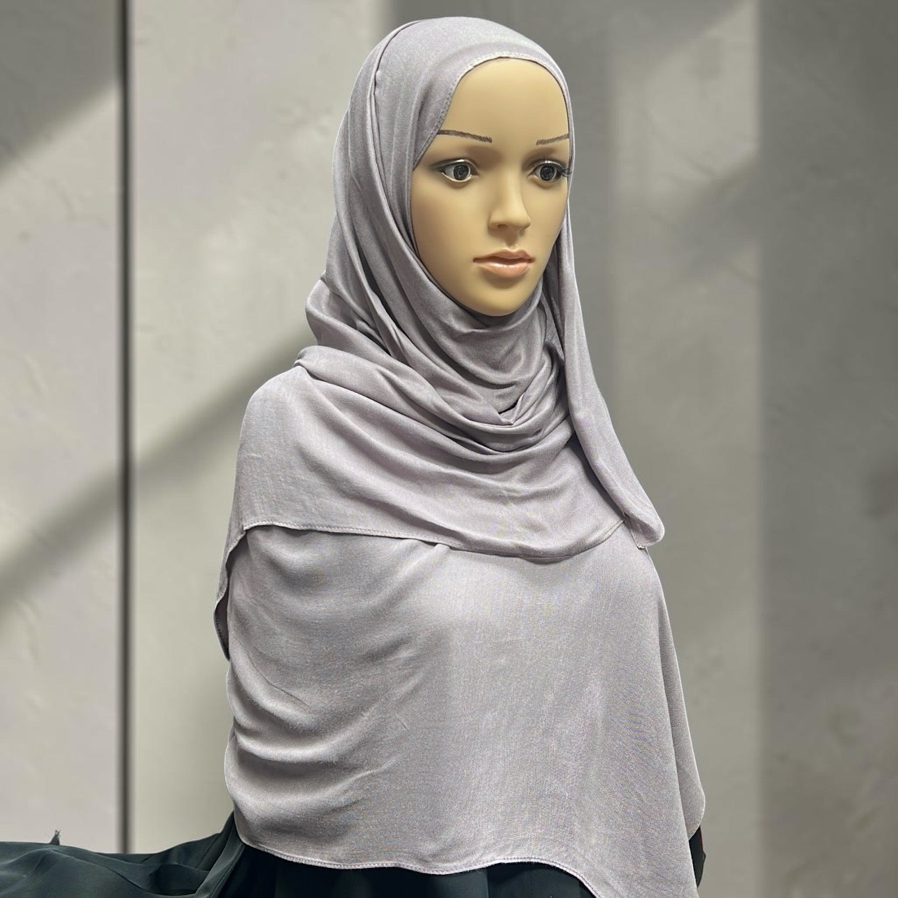 Ash Gray Standard Modal Hijab – Soft Non-Slip Muslim Hijab Scarf | All-Day Comfort