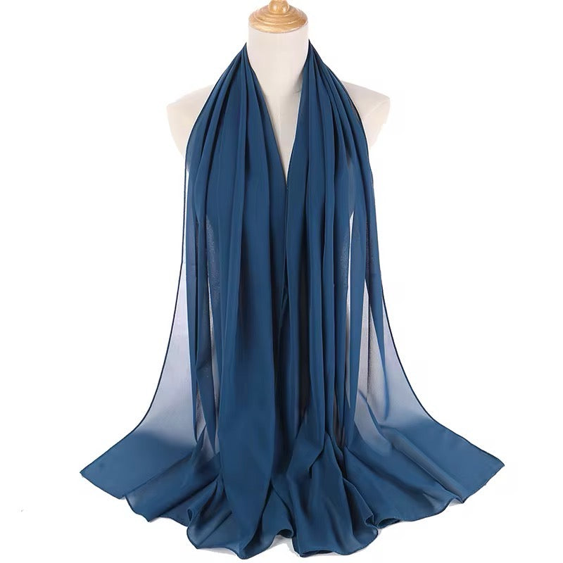 Solid Chiffon Hijab - Dark Teal