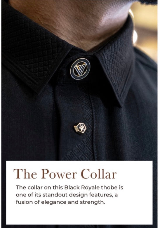 Mens Luxury Thobe AL AMEER - Black Royale