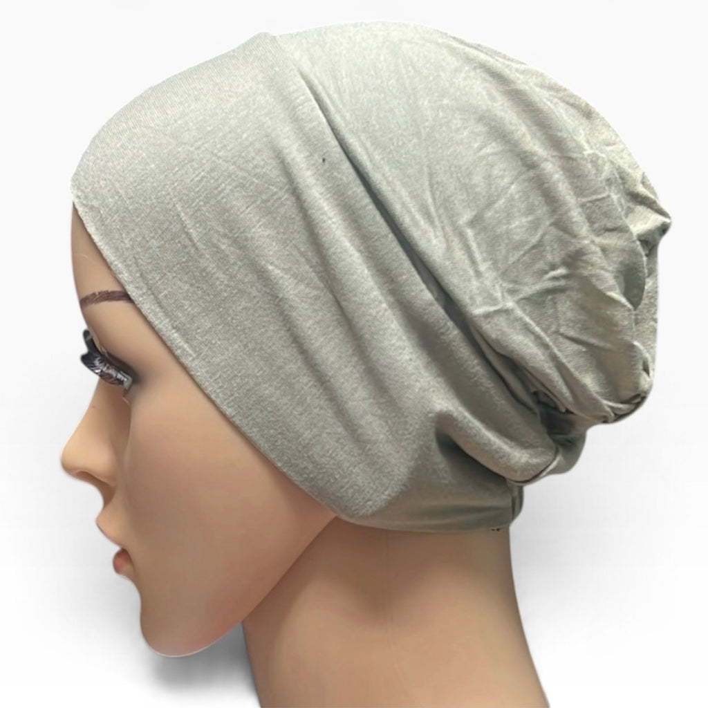 Sage Jersey Bonnet Hijab Undercap – Closed-Back Cooling Cap for Muslim Women | All-Day Hold