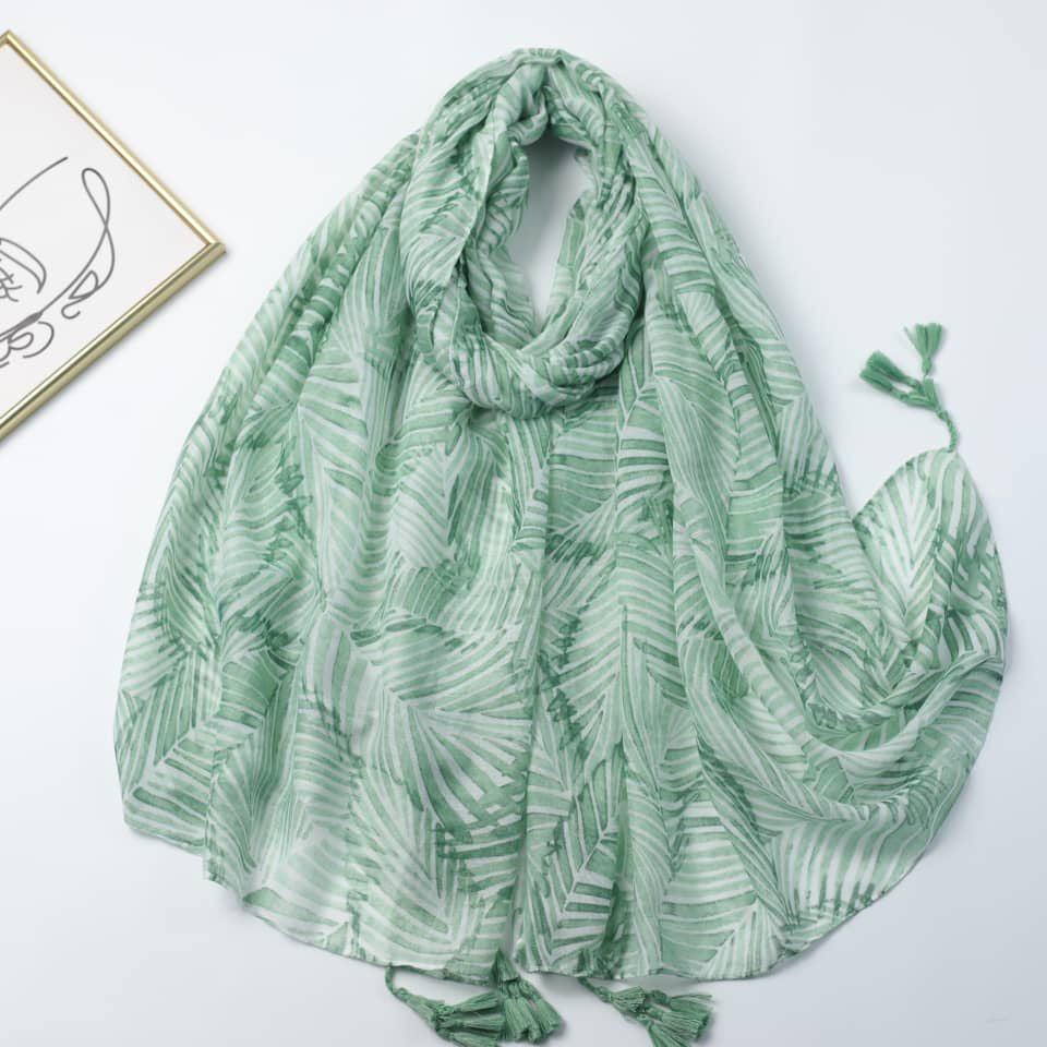 Printed Viscose Hijab - Green
