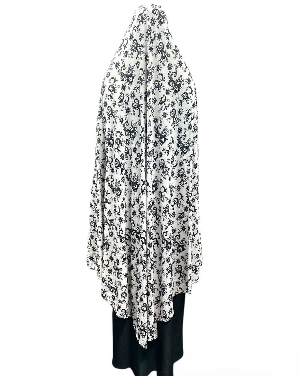 XXXL Women’s Printed Prayer Hijab - White Paisley