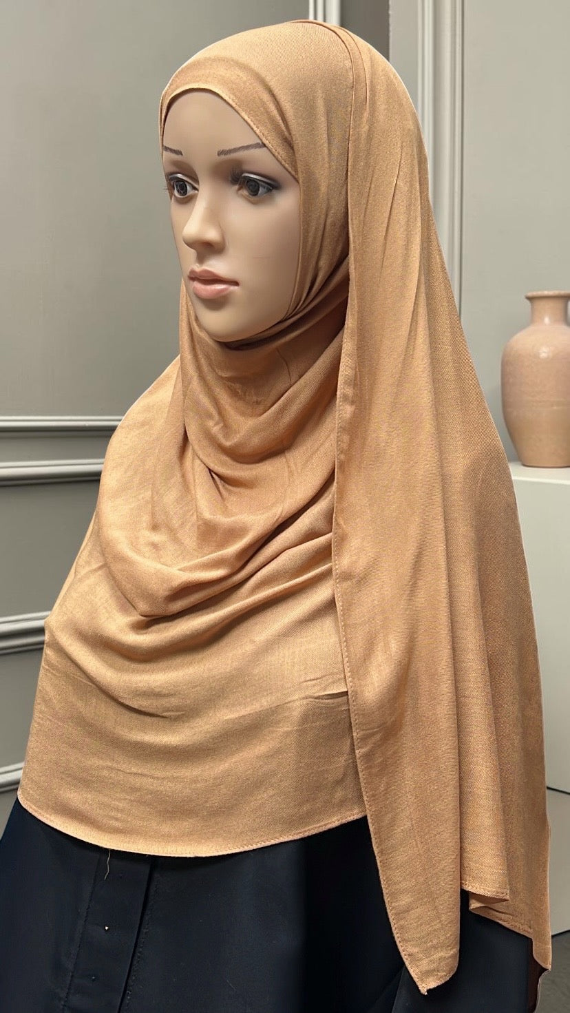 Golden Brown Standard Modal Hijab – Soft Non-Slip Muslim Hijab Scarf | All-Day Comfort
