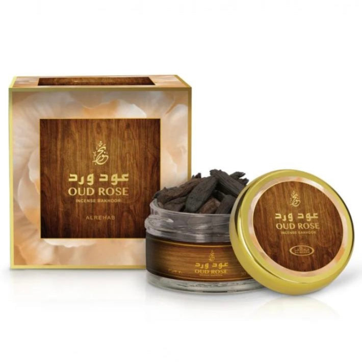 Al Rehab Oud Rose Incense Bakhoor Jar - 30g