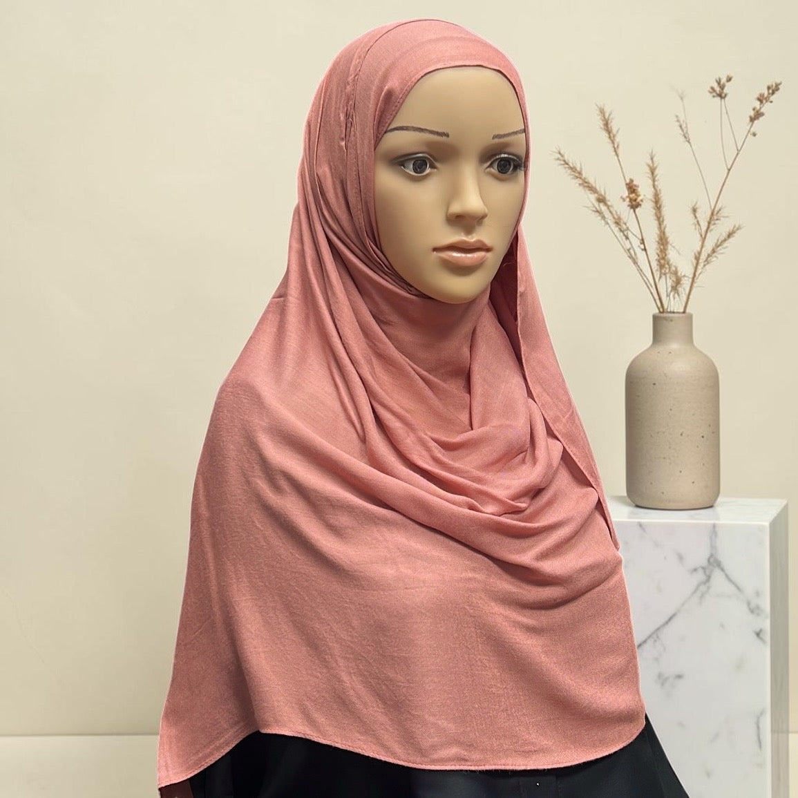 Rose Pink Standard Modal Hijab – Soft Non-Slip Muslim Hijab Scarf | All-Day Comfort