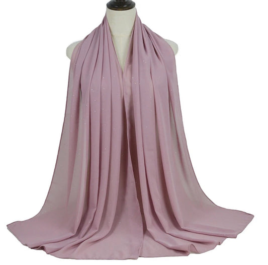 Shimmer Chiffon Hijab - Light Mauve