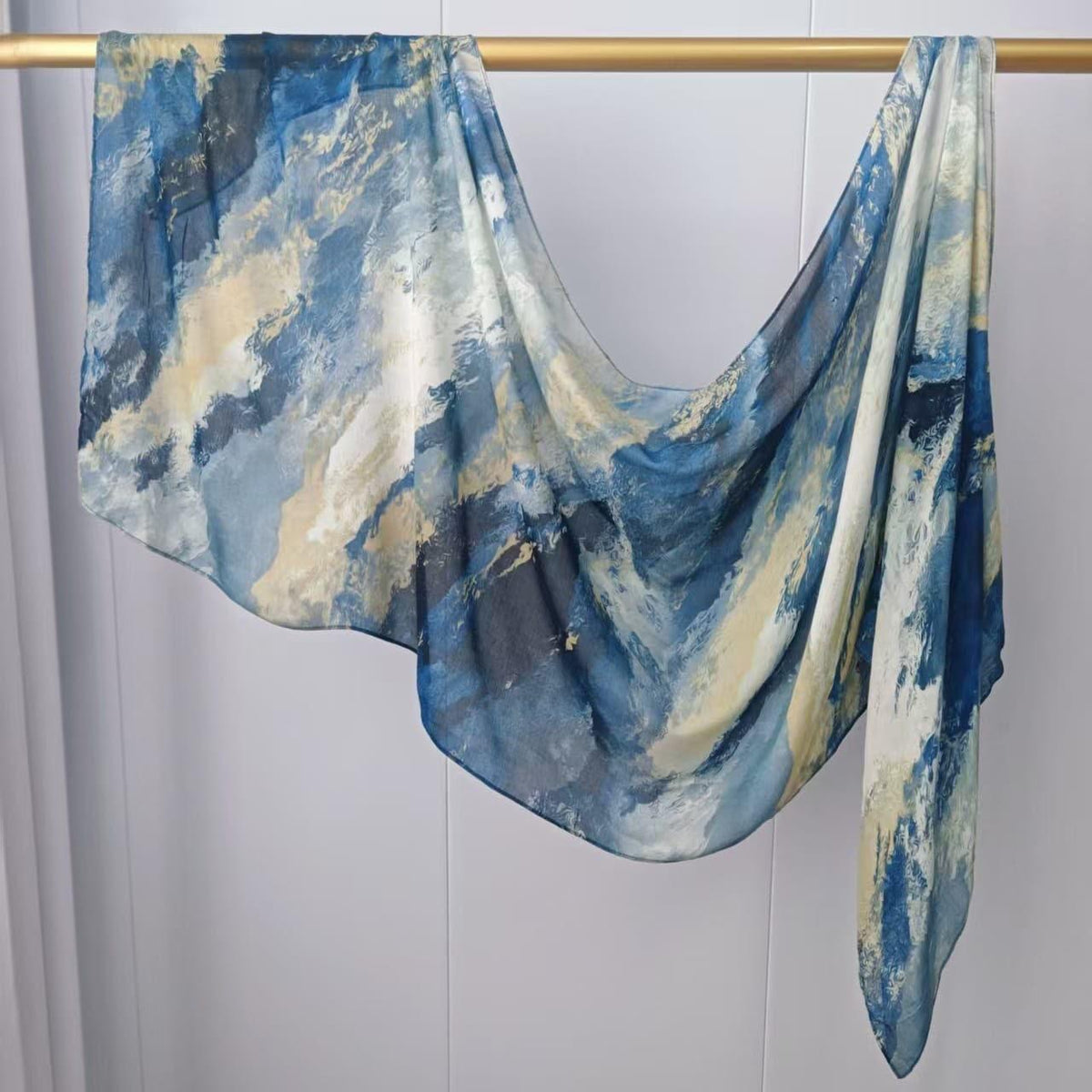 Printed Modal Hijab – Sky | Premium Modal | Soft Non-Slip Modest Hijab