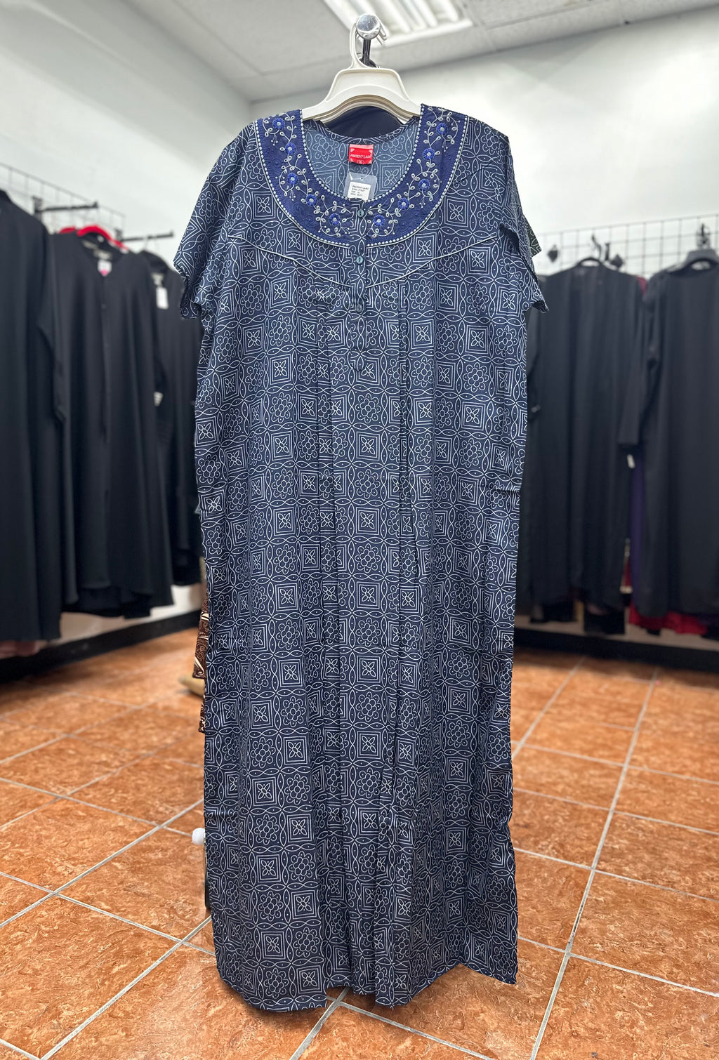 Cotton Blend Short Sleeve Maxi Nightgown