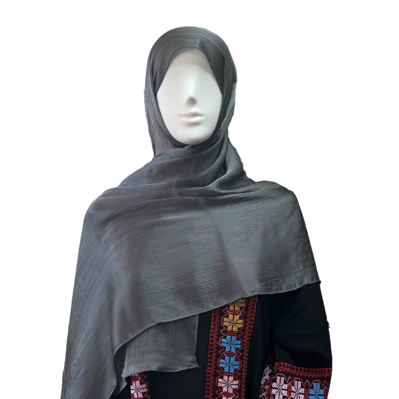 Crinkle Silk Hijab - White + more colors