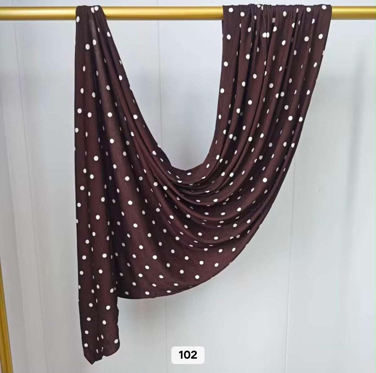 Printed Jersey Hijab - Burgundy Polka Dot
