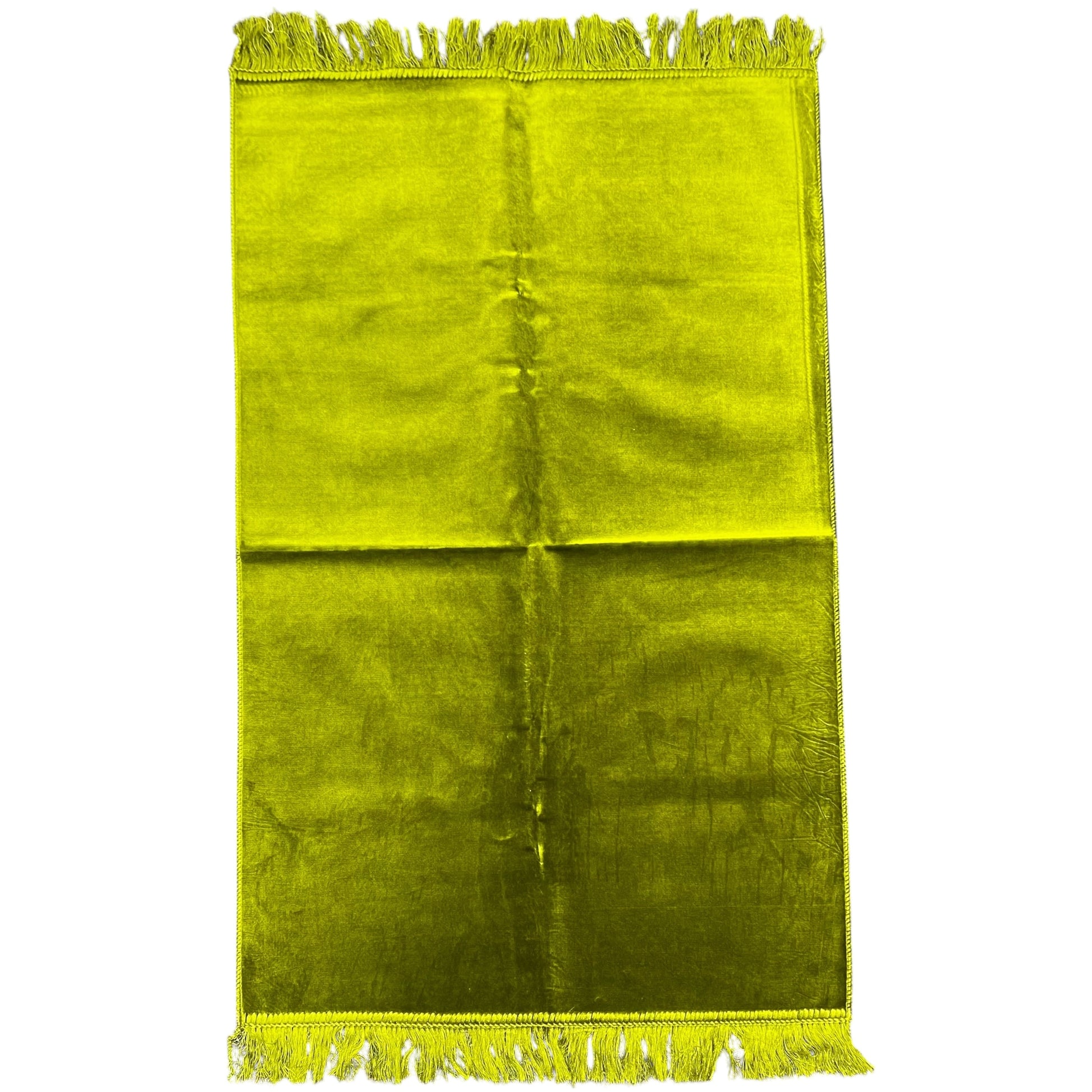 Solid Green Islamic Prayer Rug - Minimalist Plain Soft Janamaz for Daily Salah