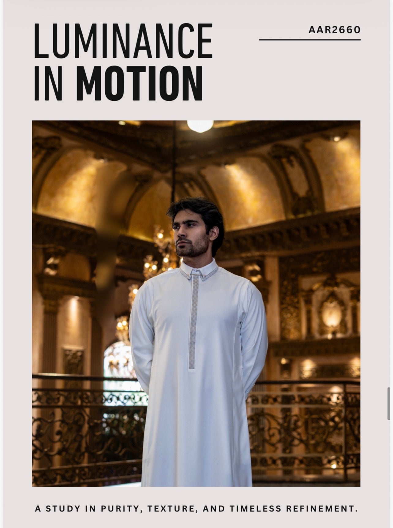 Mens Luxury Thobe AL AMEER - Ivory Heritage