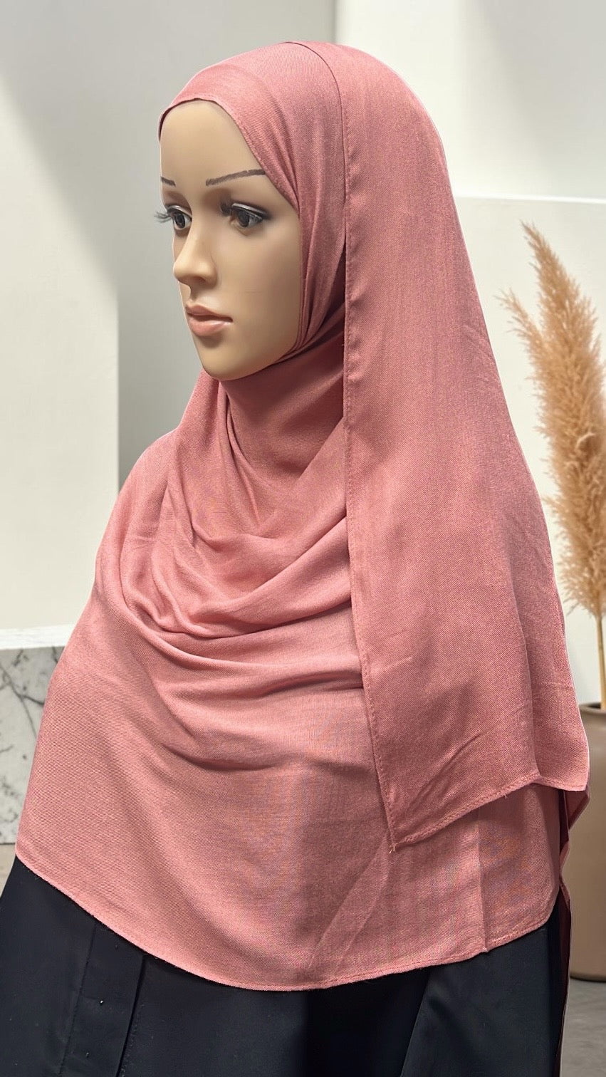 Rose Pink Standard Modal Hijab – Soft Non-Slip Muslim Hijab Scarf | All-Day Comfort